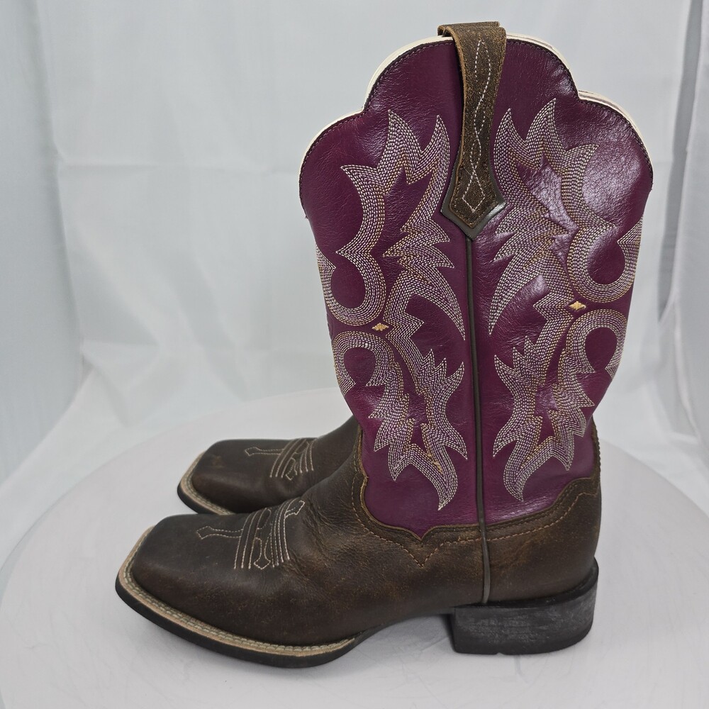 Ariat Tombstone Vintage Bomber Plum Women 8.5 Purple Cowboy Cowgirl  10012822